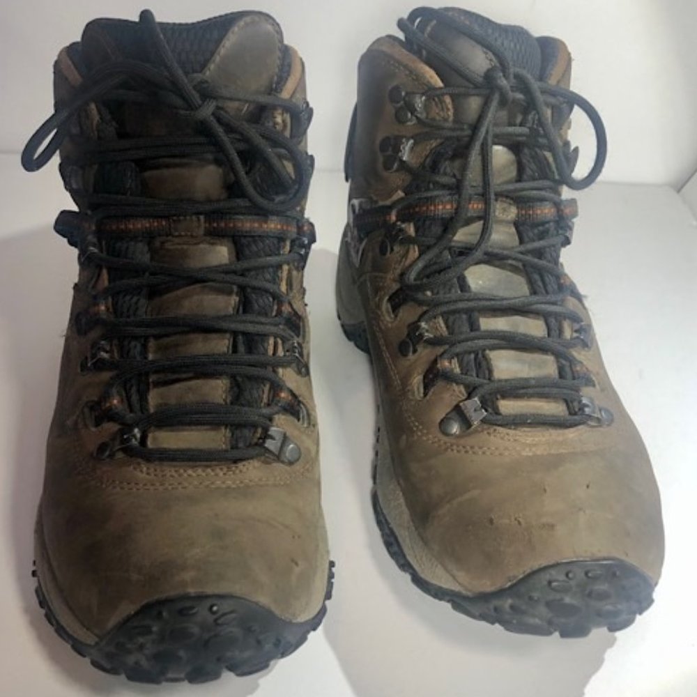 Merrell Chameleon Dry Waterproof Dark Brown Men Size 8.5 Hiking Boots w/Vibram